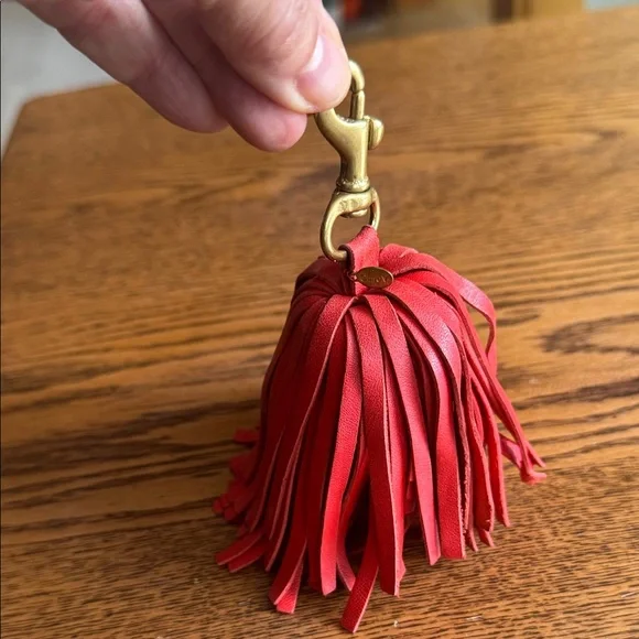 Clare V. Leather red poof tassel, no longer available. - Picture 2 of 3